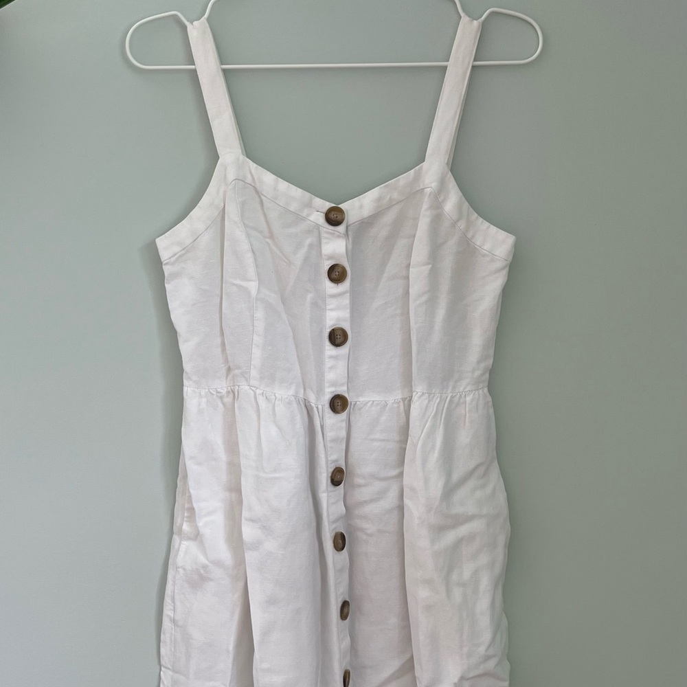 Loft babydoll white dress in size 0 petite